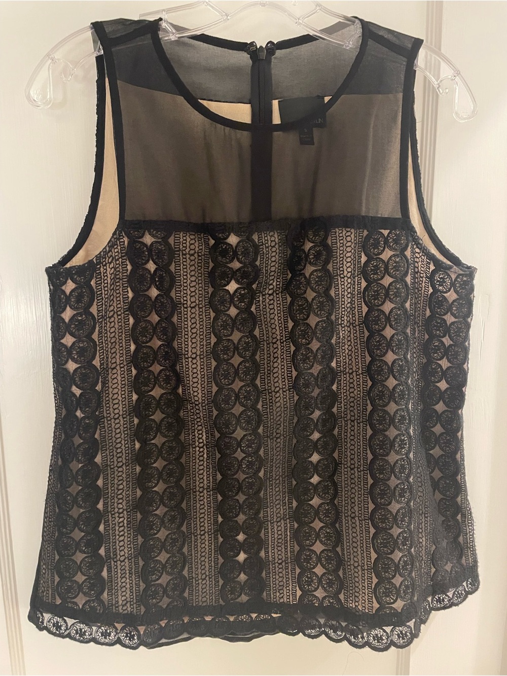 Greylin Black Sheer Sleeveless Top
